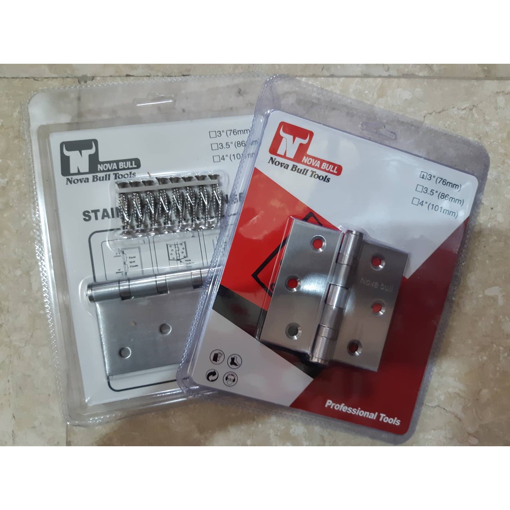 Nova Bull Stainless Door Hinges Stainless Steel Ball Bearing Hinges 3x3 ...