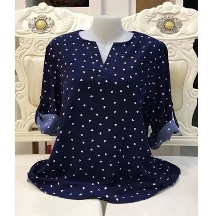 Bangkok fashion polka dot plus size blouse 0921# | Shopee Philippines