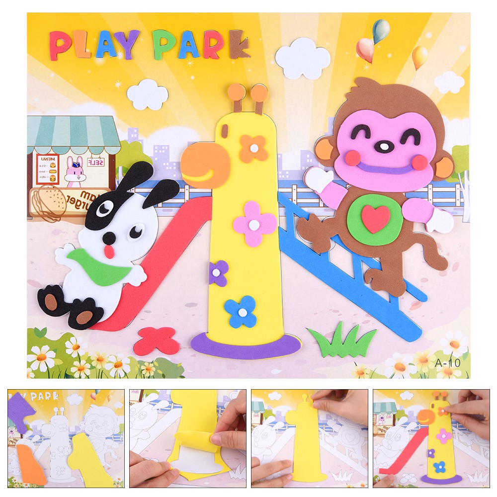 KUUQA DIY Cartoon 3D EVA Foam Sticker Puzzle Kids Art Craft Gift ...