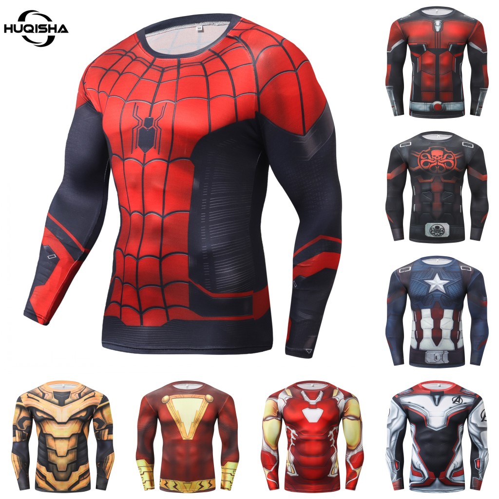 Men's Athletics Sports Compression Tight Clothing Long Sleeve 3D