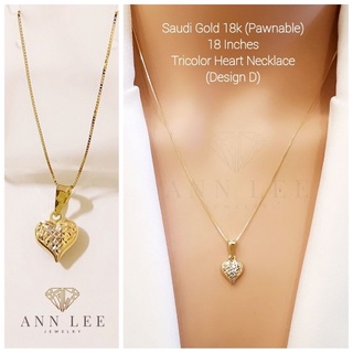 18K Saudi Gold Necklace with Assorted Design Pendant Pawnable!!!!!