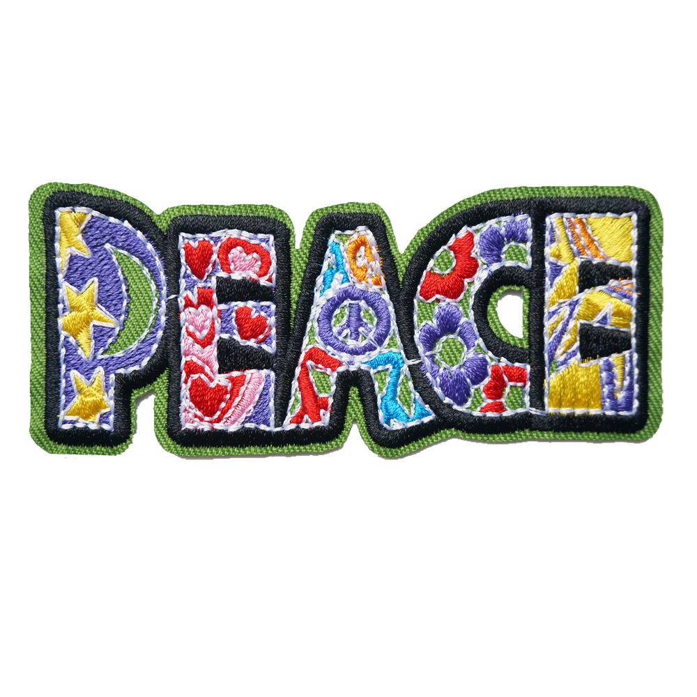 Embroidery Peace Sign Sew Iron On Patch Badge Bag Hat Jeans Jackets