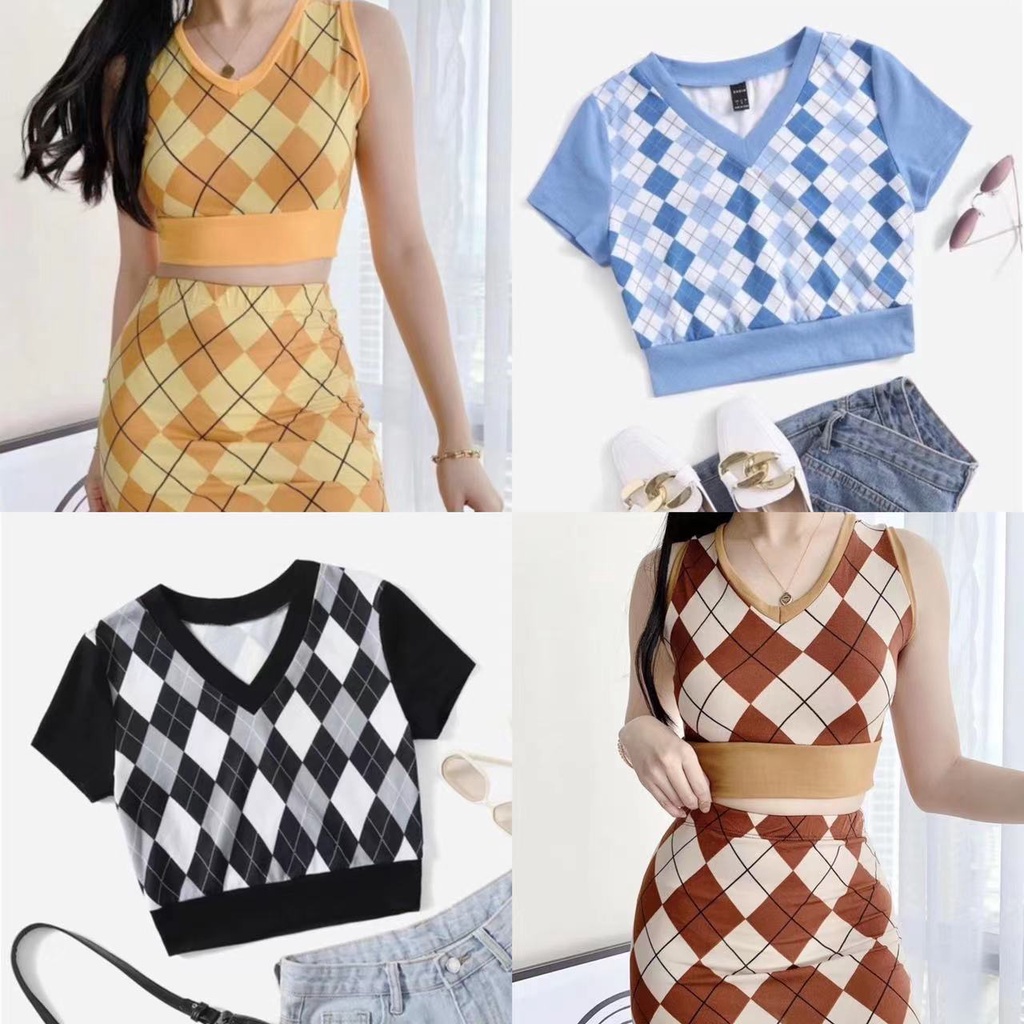 Korean Style Croptop Terno Skirt Good And High quality | Shopee Philippines