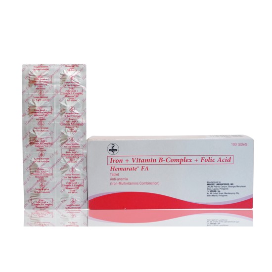 Unilab - Hemarate Fa Tablet [Iron + Vitamin B-Complex + Folic Acid ...