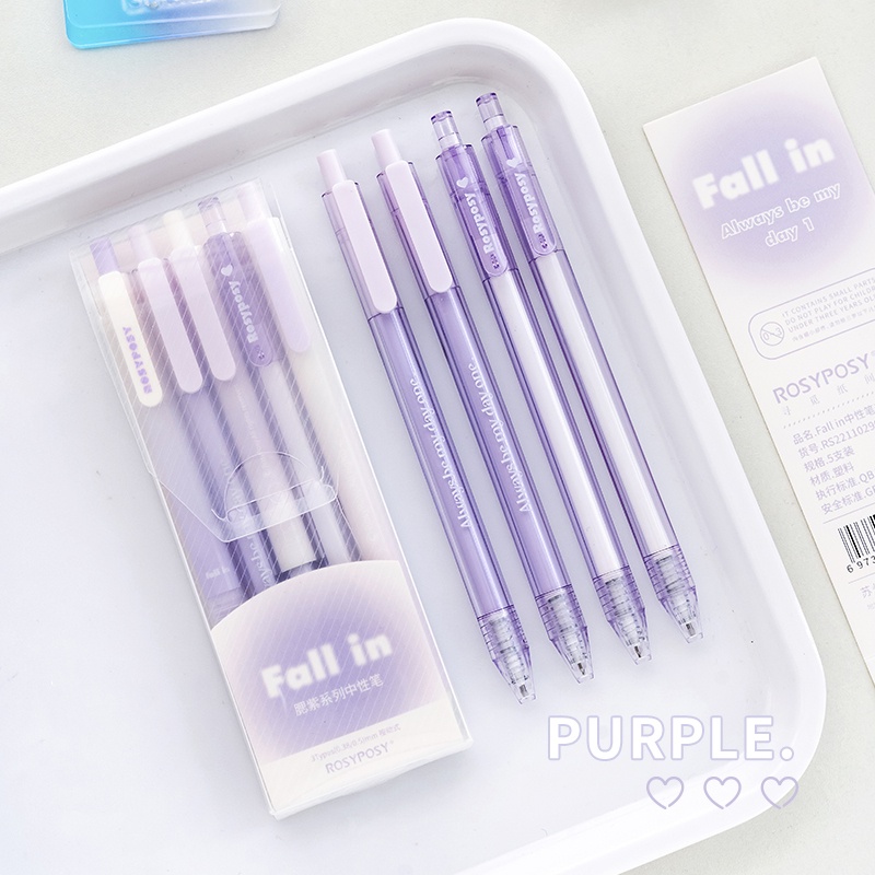 PenLab 5pcs Blush Color Design Gel Pens Set Gradient Girlish Style ...