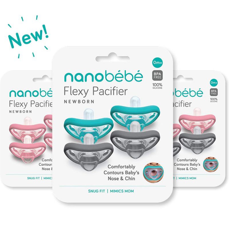 Nanobebe Nipple Confusion Pacifier Flexy Pacifier Twin-Pack Red