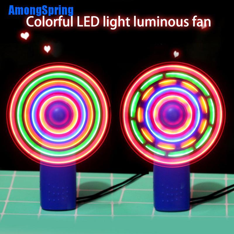 [AmongSpring] Mini Fan Luminous Toy Colorful Lights Handheld Electric ...