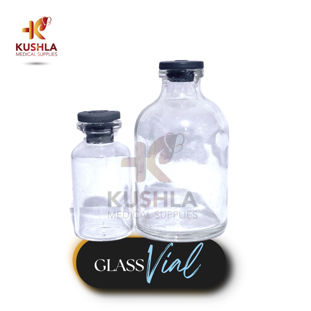 [1Piece] Clear Glass Vial Medicine Bottle For Medical Storage Shopee