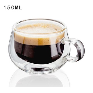 Paracity Espresso Cups Set of 2, 2 oz Espresso Shot Glass, Espresso Mugs, Doubled Clear Insulated Borosilicate Glassware, Tazas de Cafe Expreso