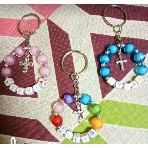 Name beads sale keychain