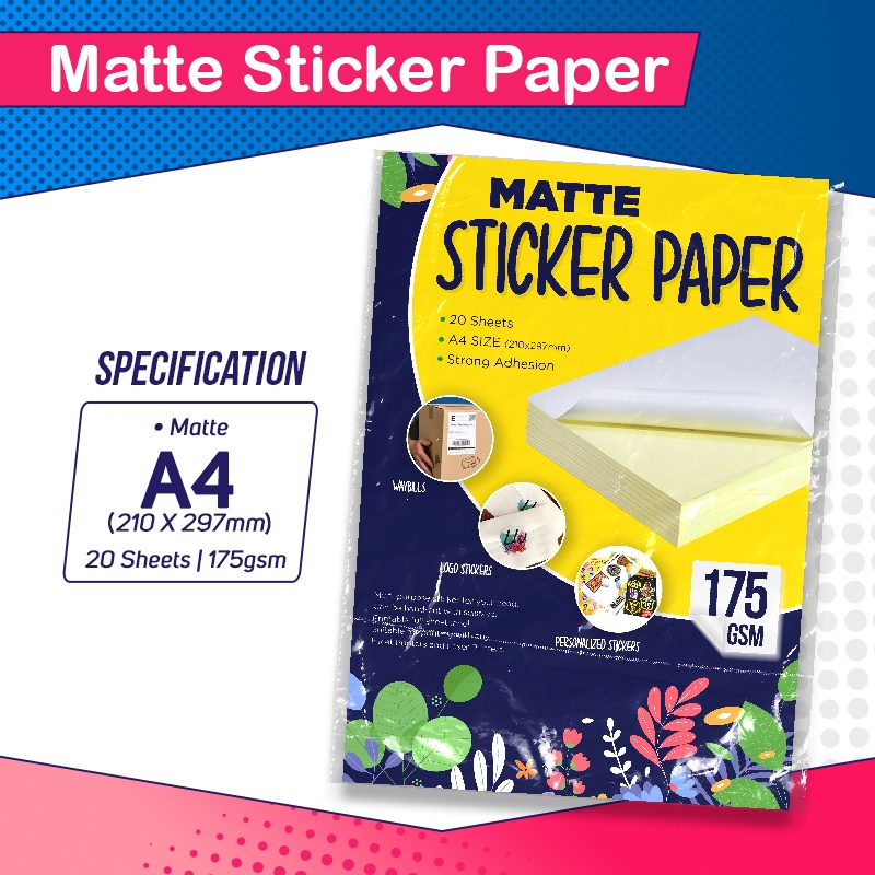 MATTE STICKER PAPER A4 SIZe Shopee Philippines