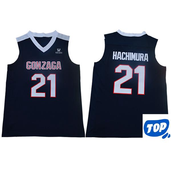 in stock ♟Retro College #21 Rui Hachimura Gonzaga Bulldogs bule black ...