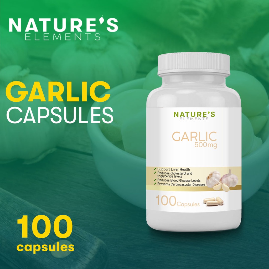 Organic Garlic Capsules (100, 60 Capsules) - Boosts Immunity, Liver ...