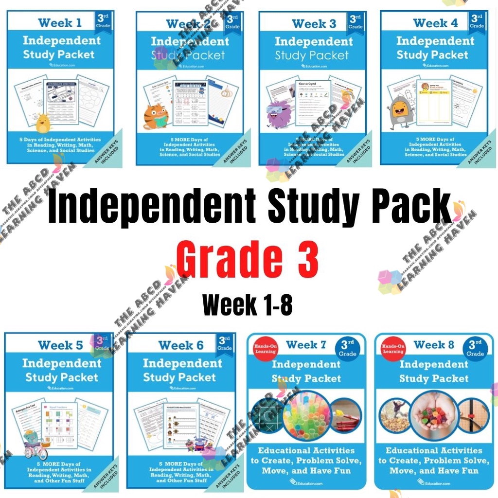 GRADE 3 Independent Study Pack Worksheet/Workbook | Shopee Philippines