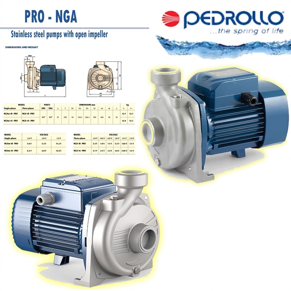 Pedrollo - NGA Centrifugal pumps with open impeller | Shopee Philippines