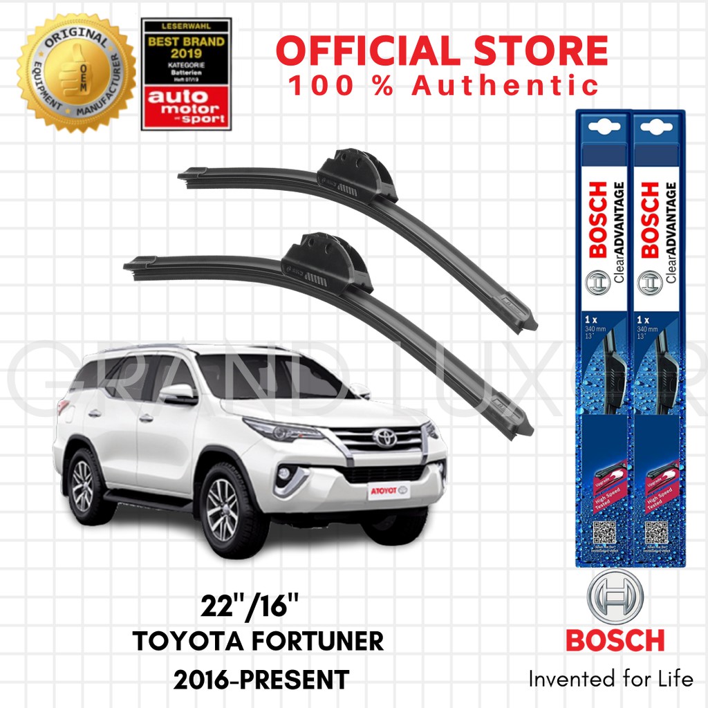 Bosch Clear Advantage Wiper Blade Set For Toyota Fortuner 2016Present