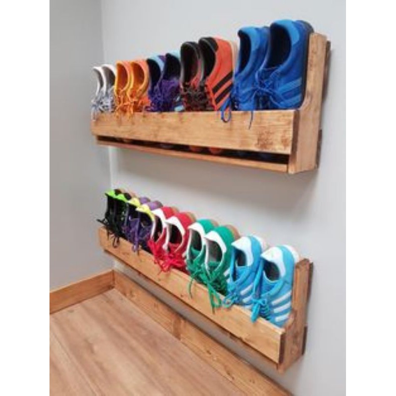 Shoe Rack Rustic Wooden Wall-mounted 1 layer | Shopee Philippines