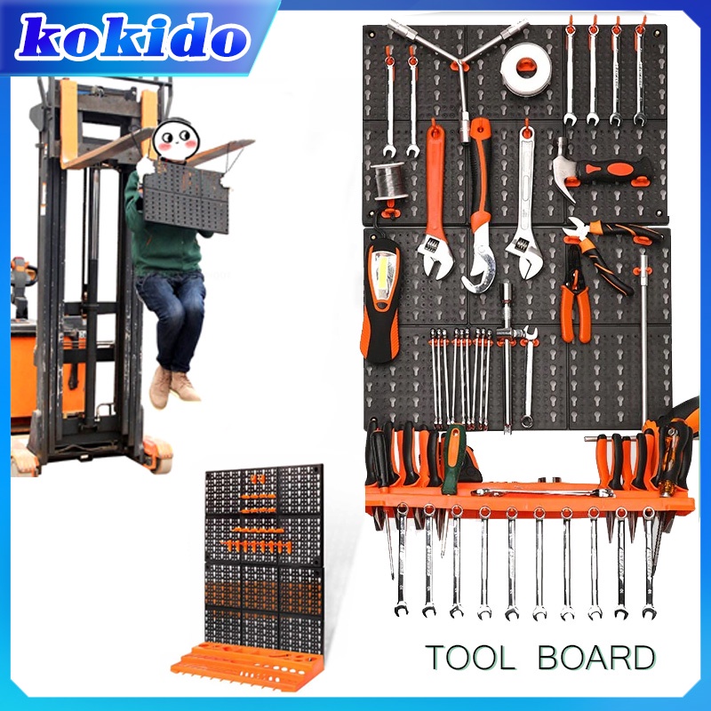 Tool Hanging Board Garage Wall Tool Racks Pegboard + Shelf Tools