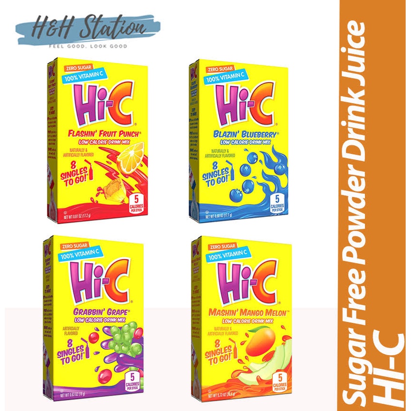 Zero Sugar / Sugar Free Powder Drink Juice Drink HiC Fruit Punch/Grape