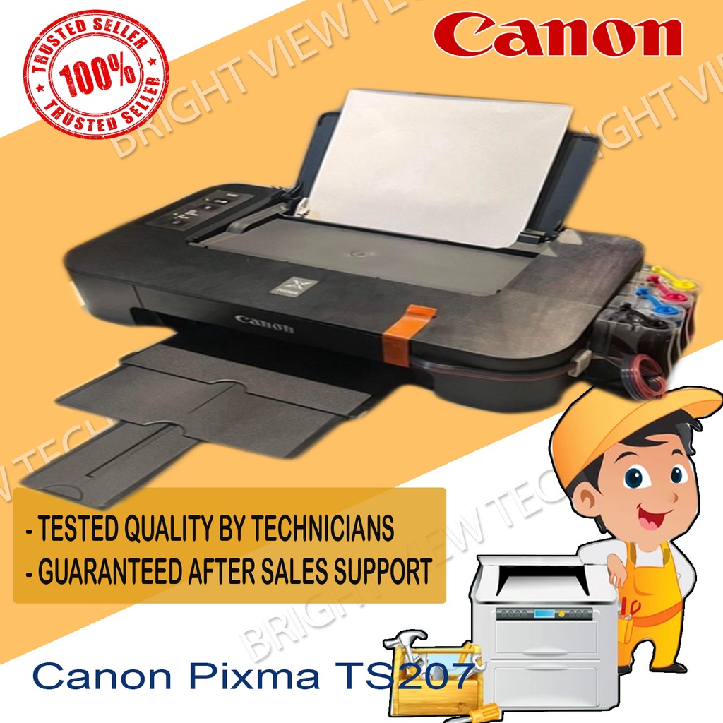 Canon Pixma TS207 BRAND NEW WITH CIS (CONTINOUS INK SYSTEM) Shopee