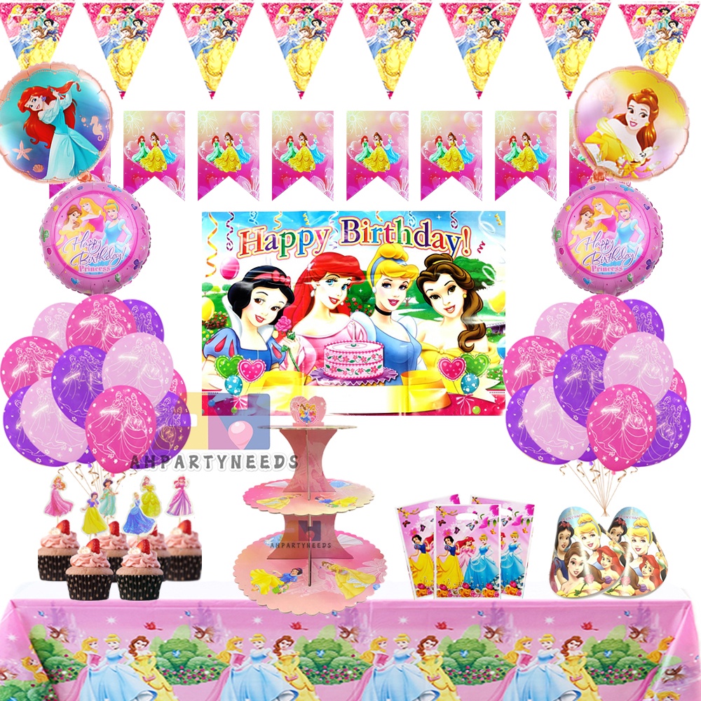 Princess Theme Birthday Decoration Balloon Backdrops Kid's Happy Party ...