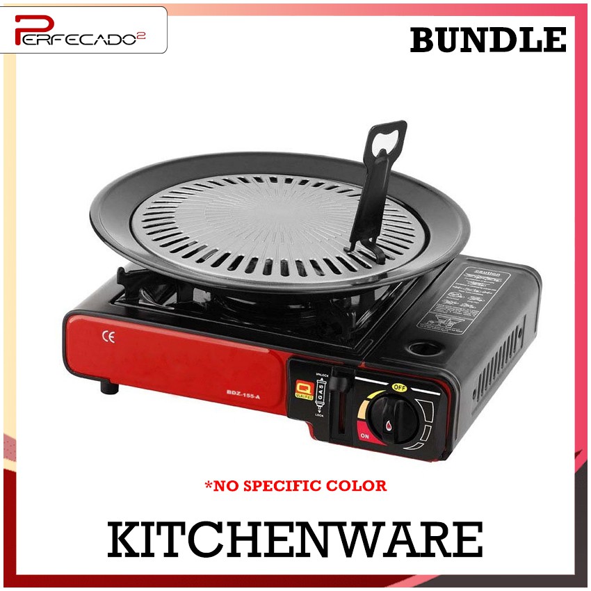 (BUNDLE) SAMGYUPSAL SET BDZ-155-A Portable Gas Stove WITH Round Korean ...