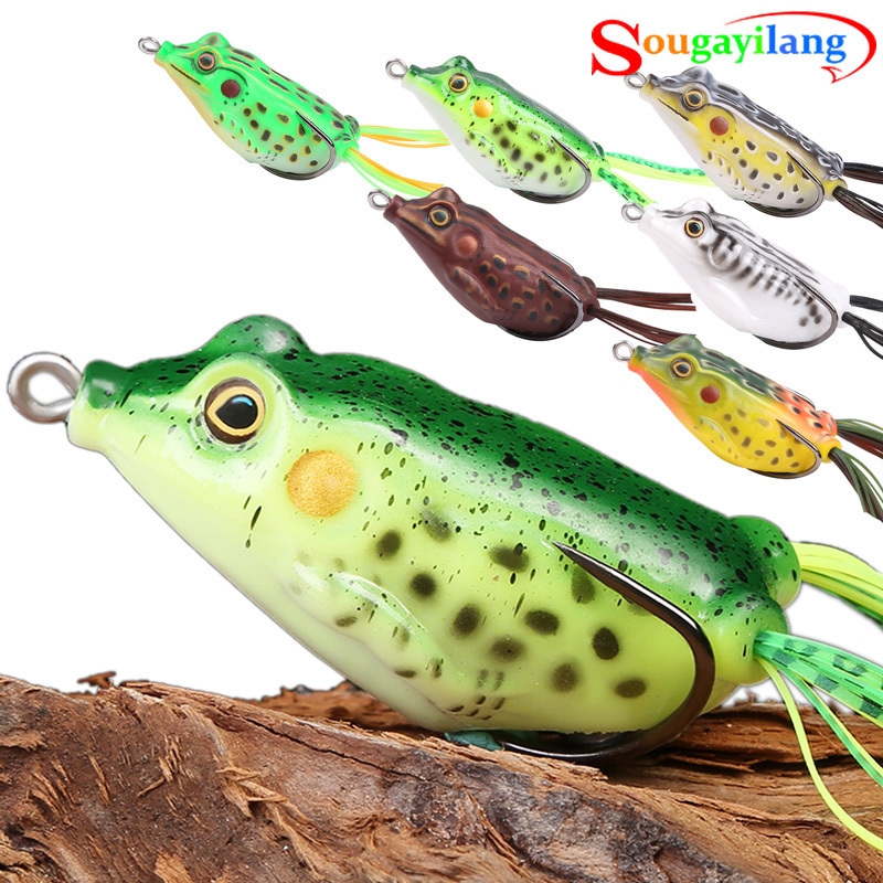 6pcs Fishing Lures Topwater Floating Weedless Lure Frog Baits With ...