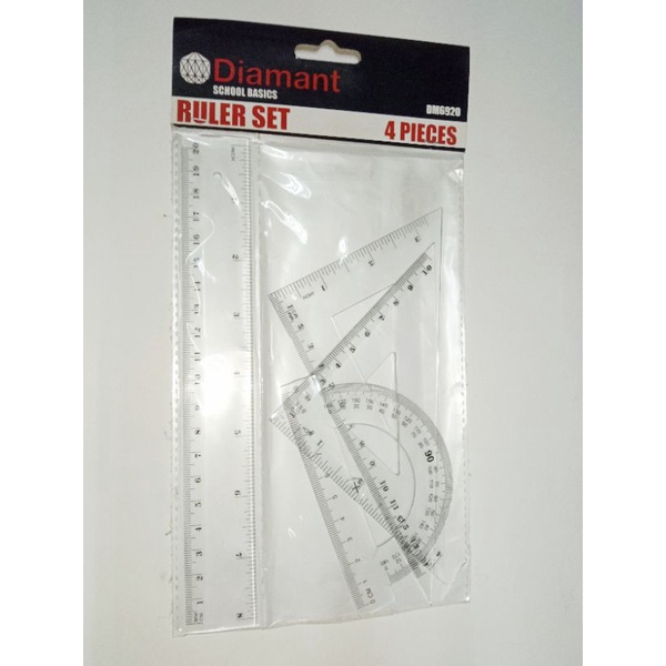 Ruler Set 8 inches Ruler,2 pcs triangle and protractor | Shopee Philippines