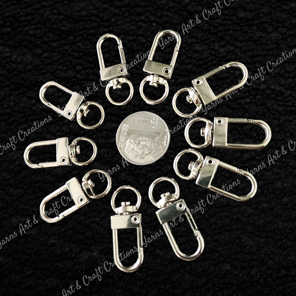Yarns Art 10 PIECES ACCESSORY HOOK/ SWIVEL HOOK/ LOBSTER CLASP/ METAL BAG BUCKLES 10 X 30mm