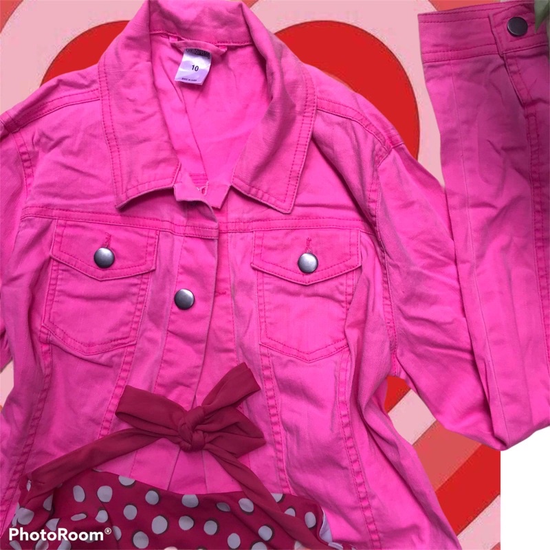 Dark pink 2024 jean jacket