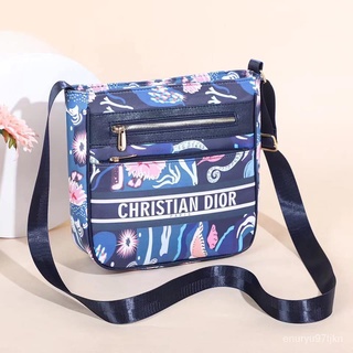 Christian Dior Presbyopia cowhide handbag dark blue side backpack