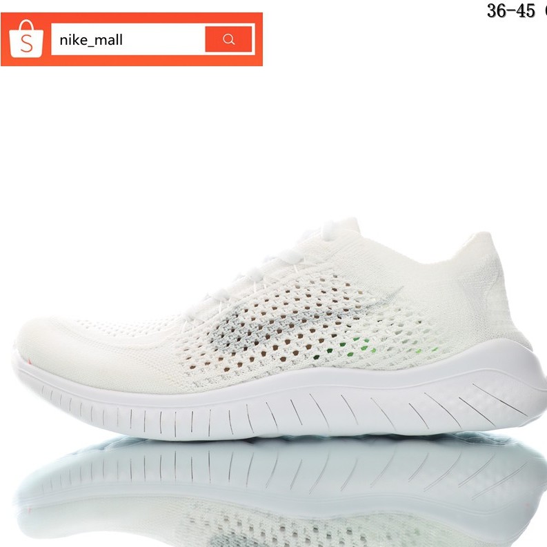 Free rn flyknit 2018 hotsell triple white running shoes