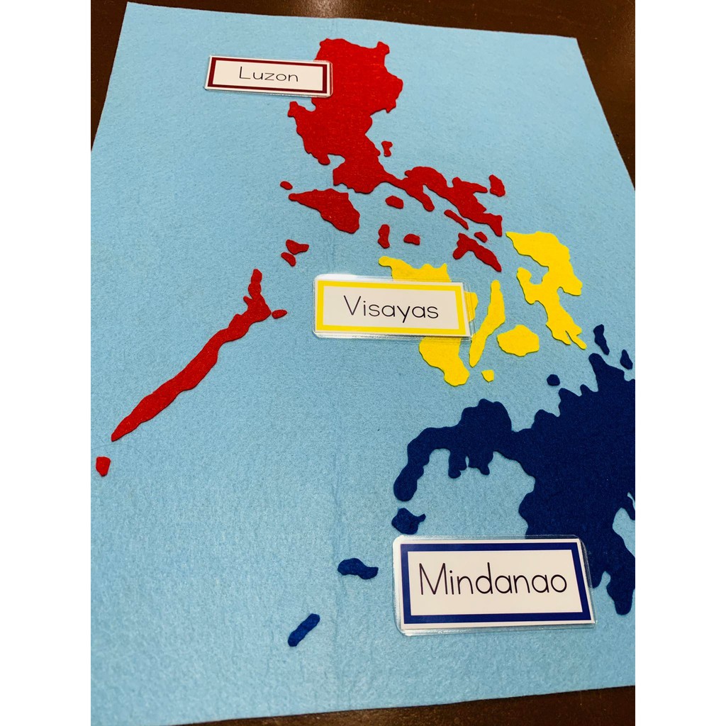 Philippine Map - Felt Map - Luzon Visayas Mindanao Laminated Labels ...