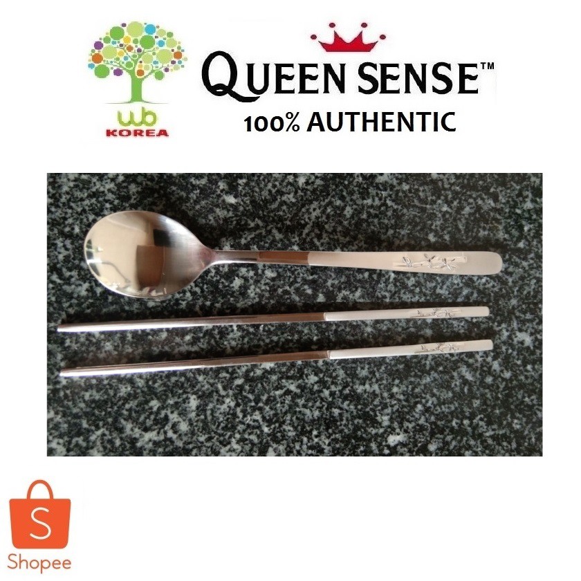 QUEEN SENSE Spoon & Chopsticks Set (BAMBOO DESIGN) | Shopee Philippines