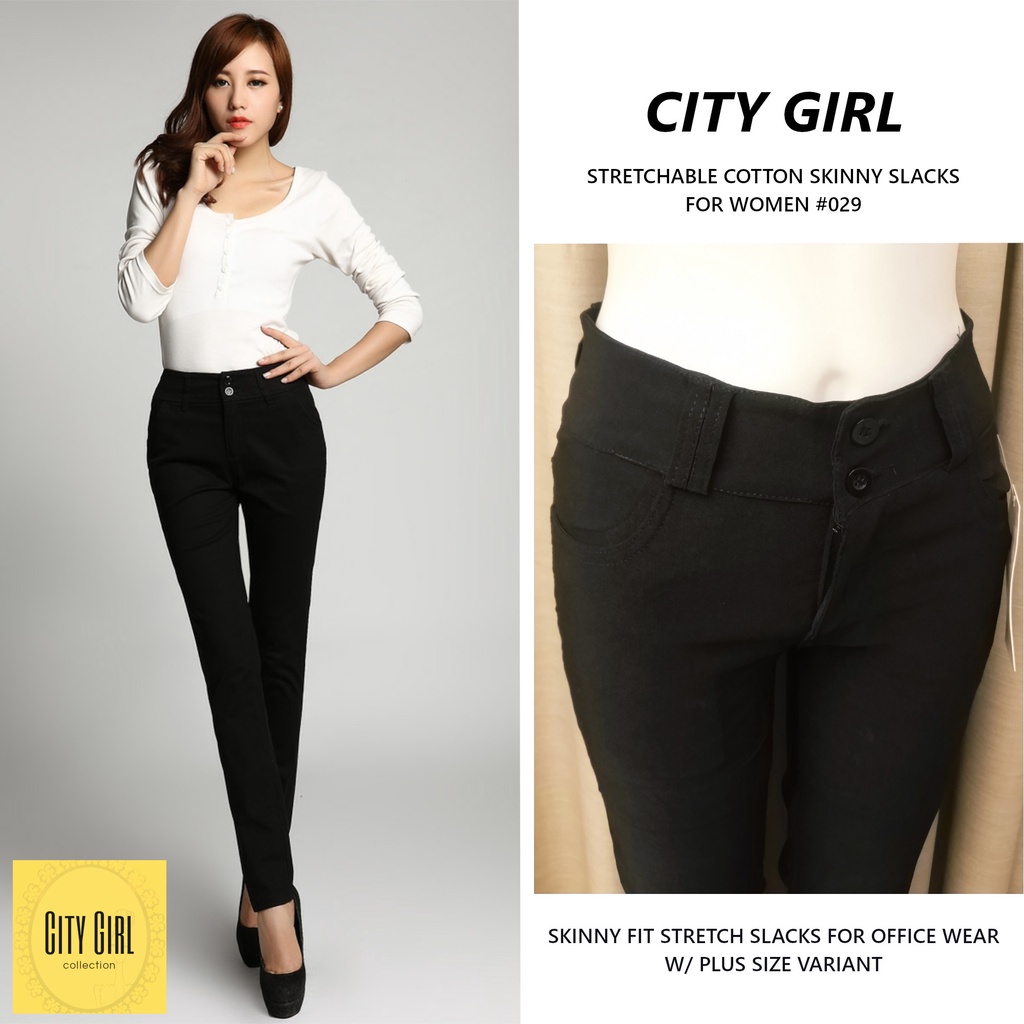 Stretchable cotton outlet pants for ladies