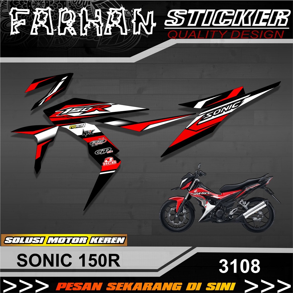 Sticker Striping Sonic 150r List Variation Racing Semi Full- Sticker ...