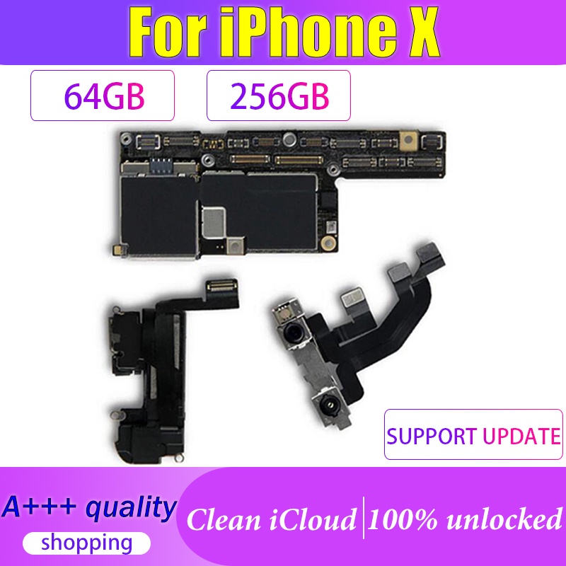 Original Motherboard For IPhone X 64GB with Face ID Unlocked Mainboard