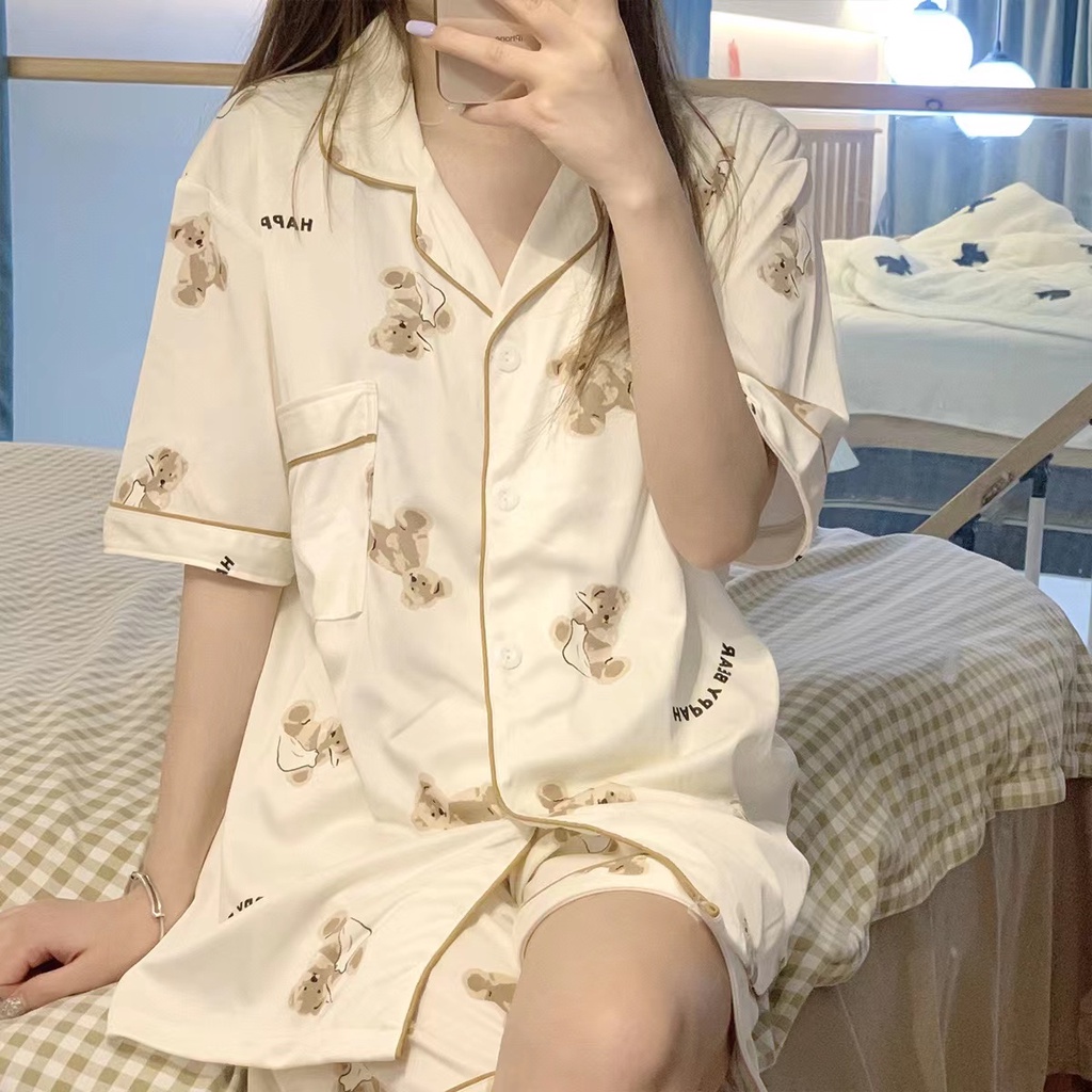 【WAN】Korean Pajamas Cotton Cute Sleepwear Terno Sleepwear Set For Women ...