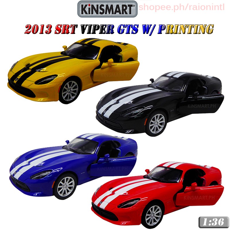 Kinsmart 2013 SRT Viper GTS w/White Stripes Diecast Collectible Model ...
