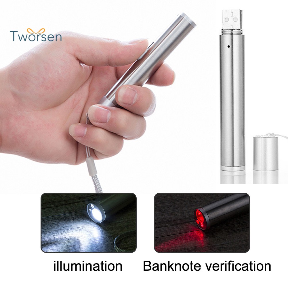 Tworsen 3-in-1 Teaser USB Chargeable LED Flashlight Pointer Pen ...