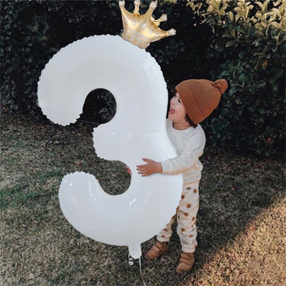 40 Inch 2 Piece Digital Foil Balloons with Gold Crown Digital Foil