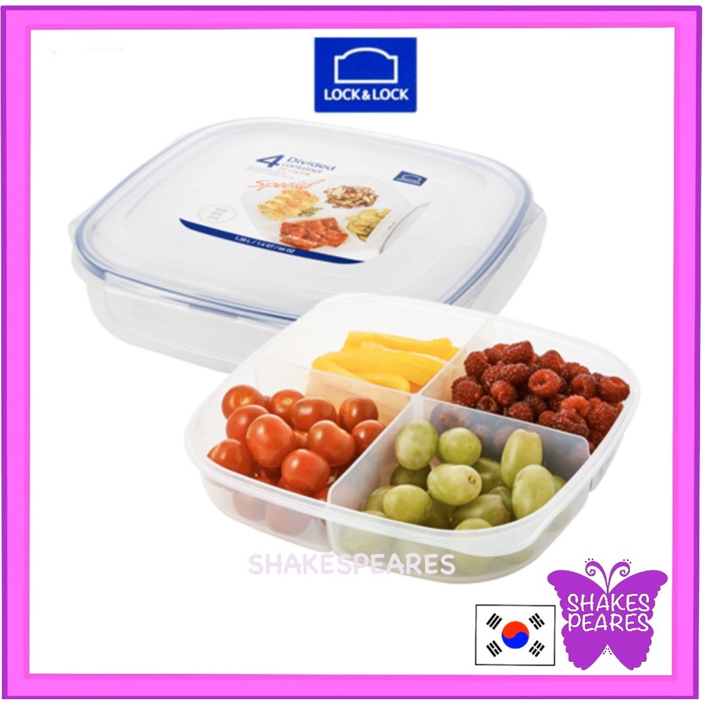 Lock & Lock 4 Divided Container AUTHENTIC Lunch Box Locknlock Lock and lock Lock n lock lunch