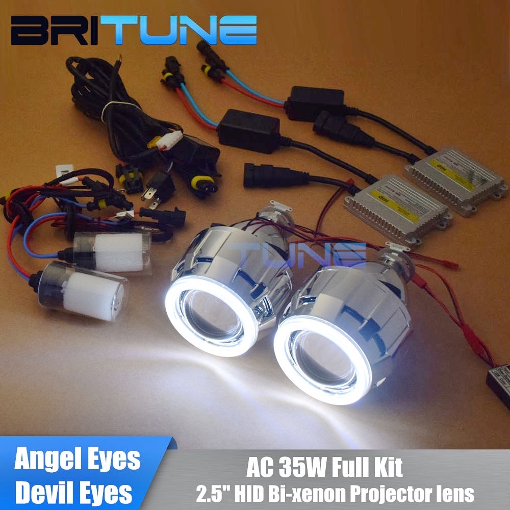 Britune Car Lens Angel Eyes Retrofit Projector Bixenon Full Kit 2.5
