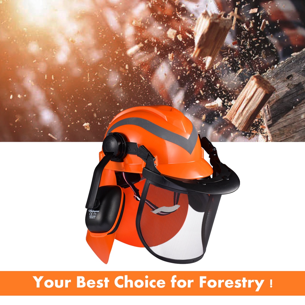 SAFEYEAR Forestry Hard Hat, Cap Style Chainsaw Safety Helmet With 4