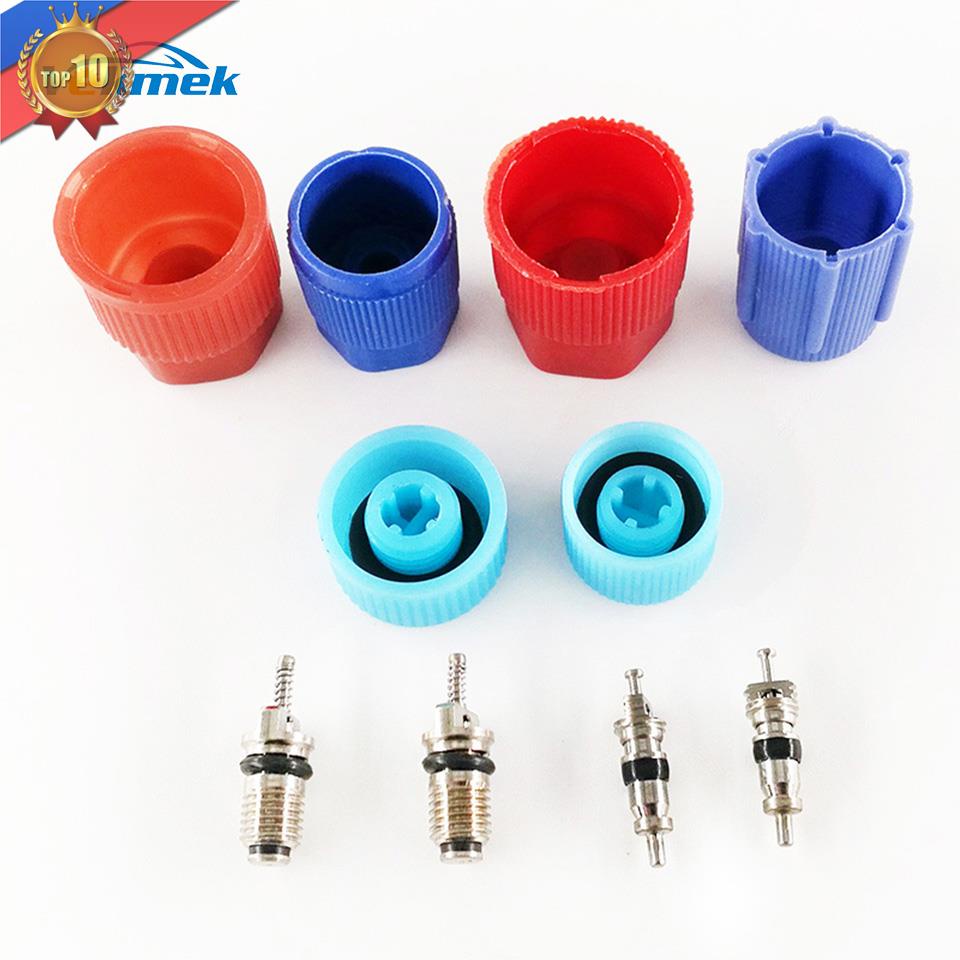 HOTஐ10pcs Auto A/C System Service Kit Caps & Valve Cores AC Rapid Seal ...