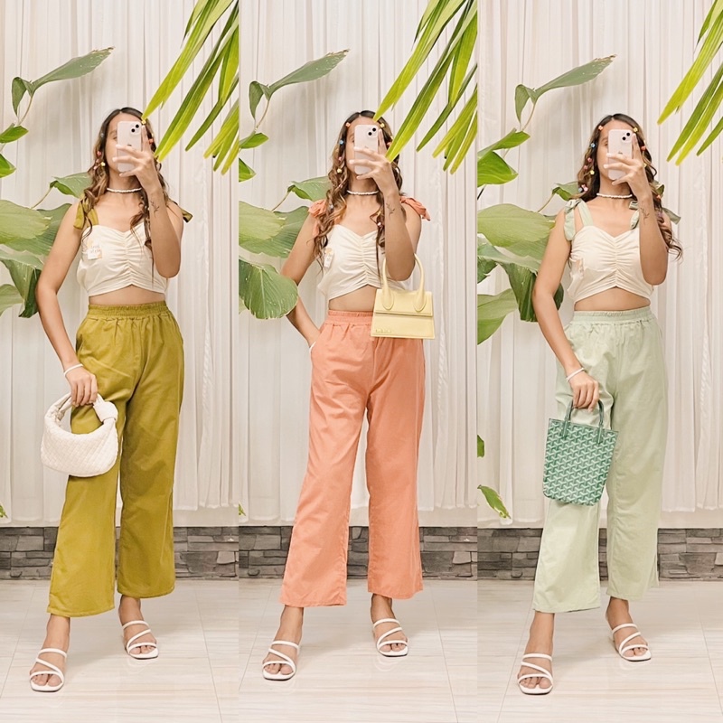 Self tie outlet wide leg pants