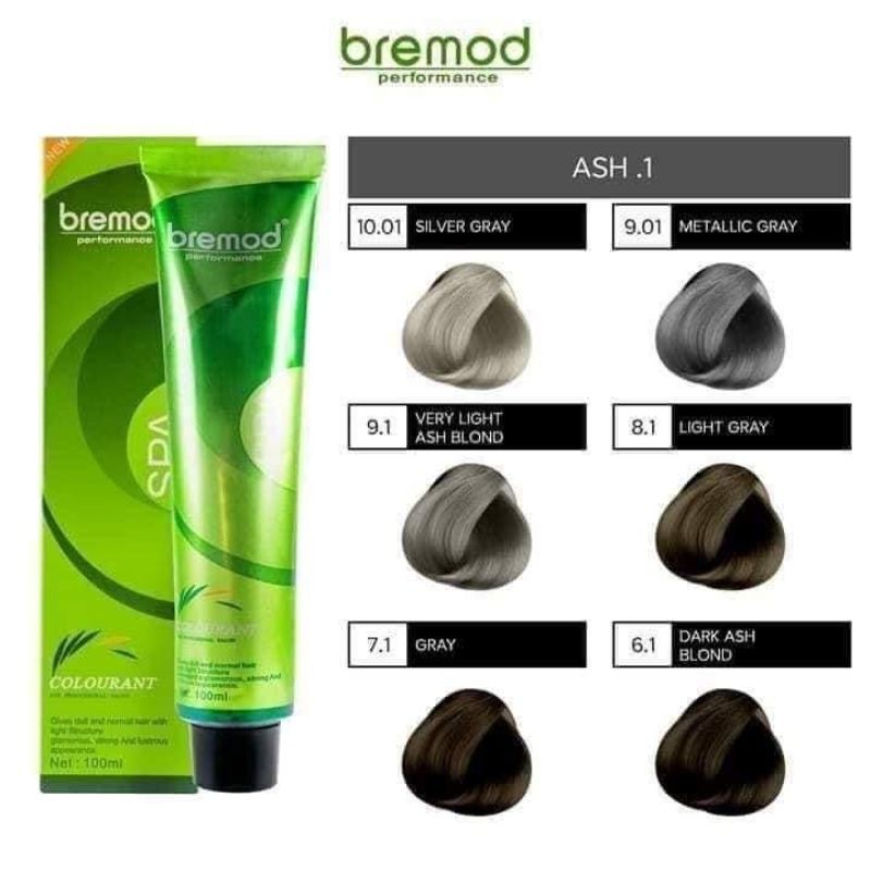 BREMOD Hair Color (ASH COLORS) SET with 12%,9%,6% BREMOD Peroxide