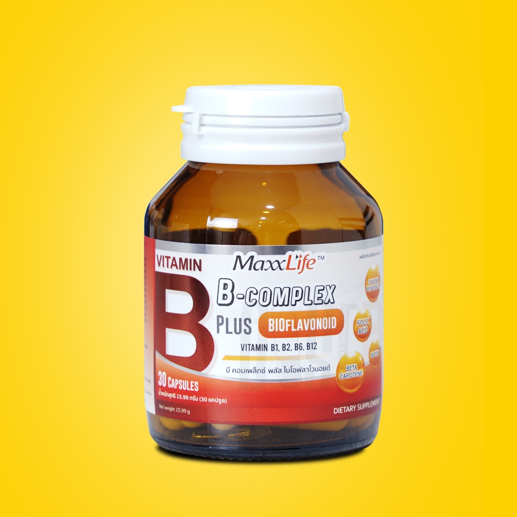 Maxxlife B-COMPLEX PLUS BIOFLAVONOID VITAMIN B1 B2 B6 B12 30 Capsules B ...