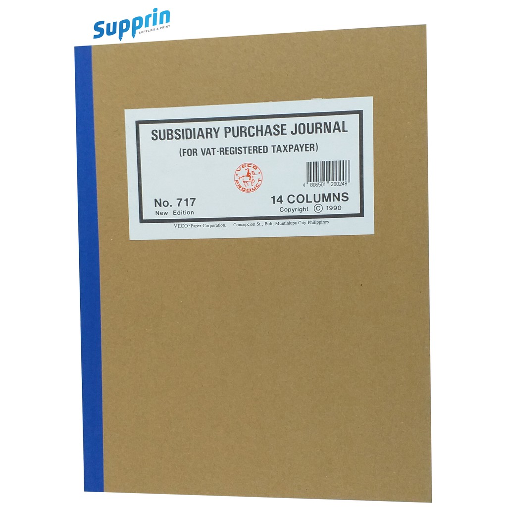 Subsidiary Purchase Journal (For VAT-Registered Taxpayer), 14 Columns
