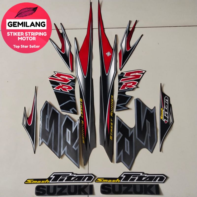 HITAM Striping Decal Pole Sticker suzuki smash 110 r Titan SR 2010 ...